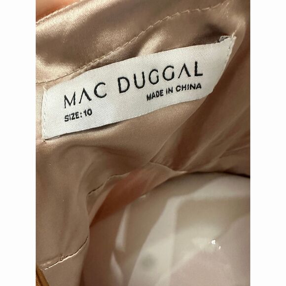 Mac Duggal Tulle Glitter-Flecked Halter Neck Maxi Ball Gown Brown Size 10 - Picture 6 of 7